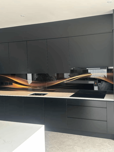 Our printed kitchen splashbacks are made from 6mm Toughened Safety Glass, guaranteeing exceptional quality and durability